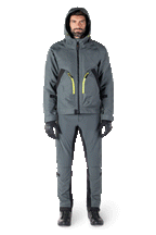 Parka impermeable Alpinestars Morush, chaqueta de moto en gris urbano, diseño inspirado en el estilo urbano con grandes bolsillos delanteros y capucha para tormentas, acabado textil en gris urbano