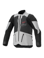 Alpinestars AMT-7 Air Jacket, Motorcycle Ventilated Jacket, Black and White, featuring MATRYX ventilation panels, zippered pockets, and high collar, sporty design with red Alpinestars logo