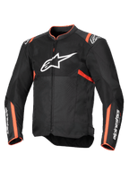 Alpinestars Chaqueta T-SPS Air V2, chaqueta de moto para hombre, negra y rojo fluo, paneles de malla transpirable, compatible con Tech-Air y protecciones Nucleon Flex Plus