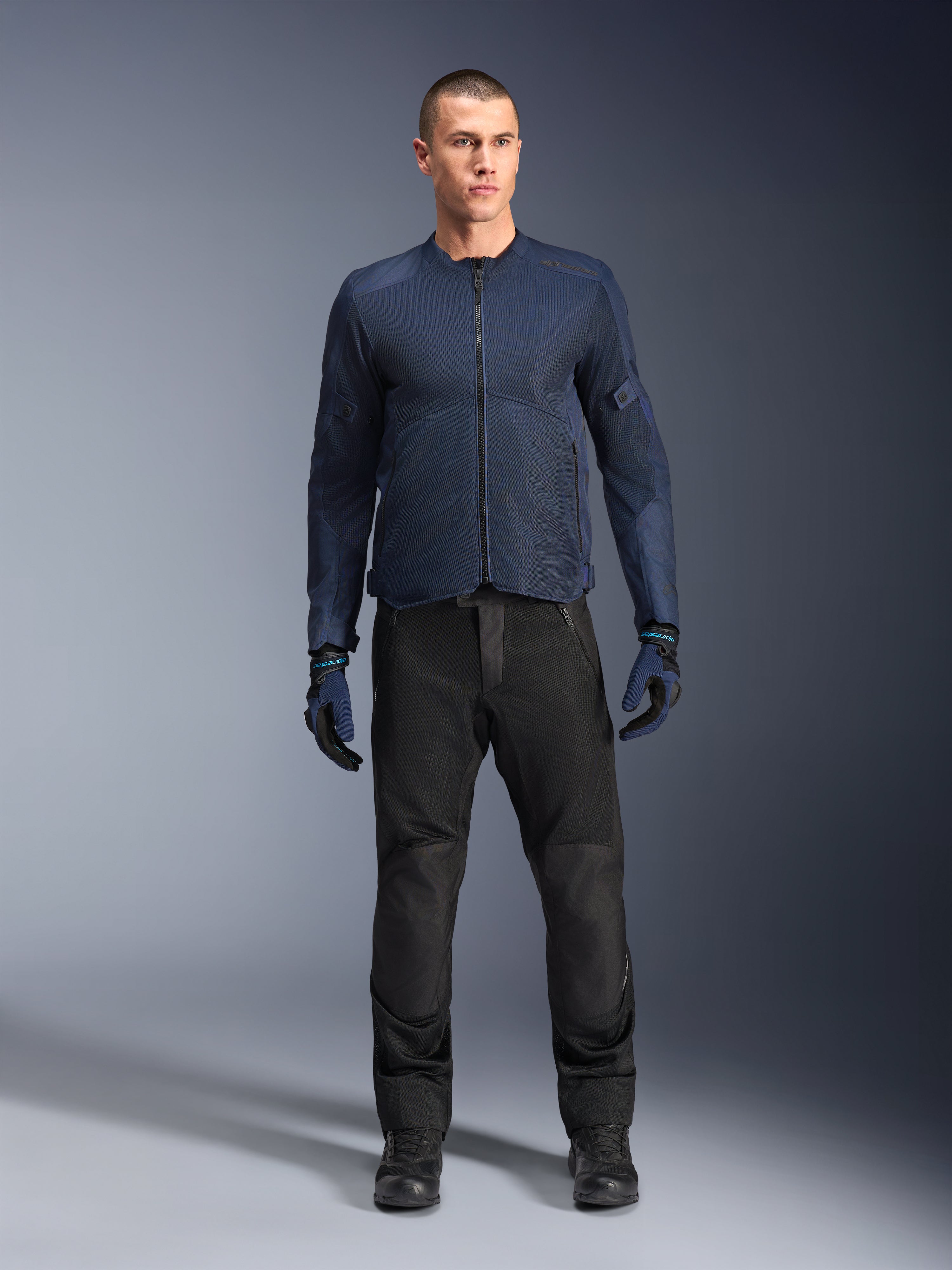 Alpinestars C-1 Air, chaqueta de moto para hombre, azul, con malla técnica para touring y desplazamientos urbanos.