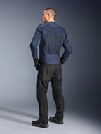 Alpinestars C-1 Air, chaqueta de moto urbana para hombre, azul, paneles de malla y detalles reflectantes, vista trasera.