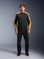 Chaqueta Alpinestars C-1 Air, chaqueta de moto urbana para hombre, negra y arena, con paneles de malla técnica transpirable.