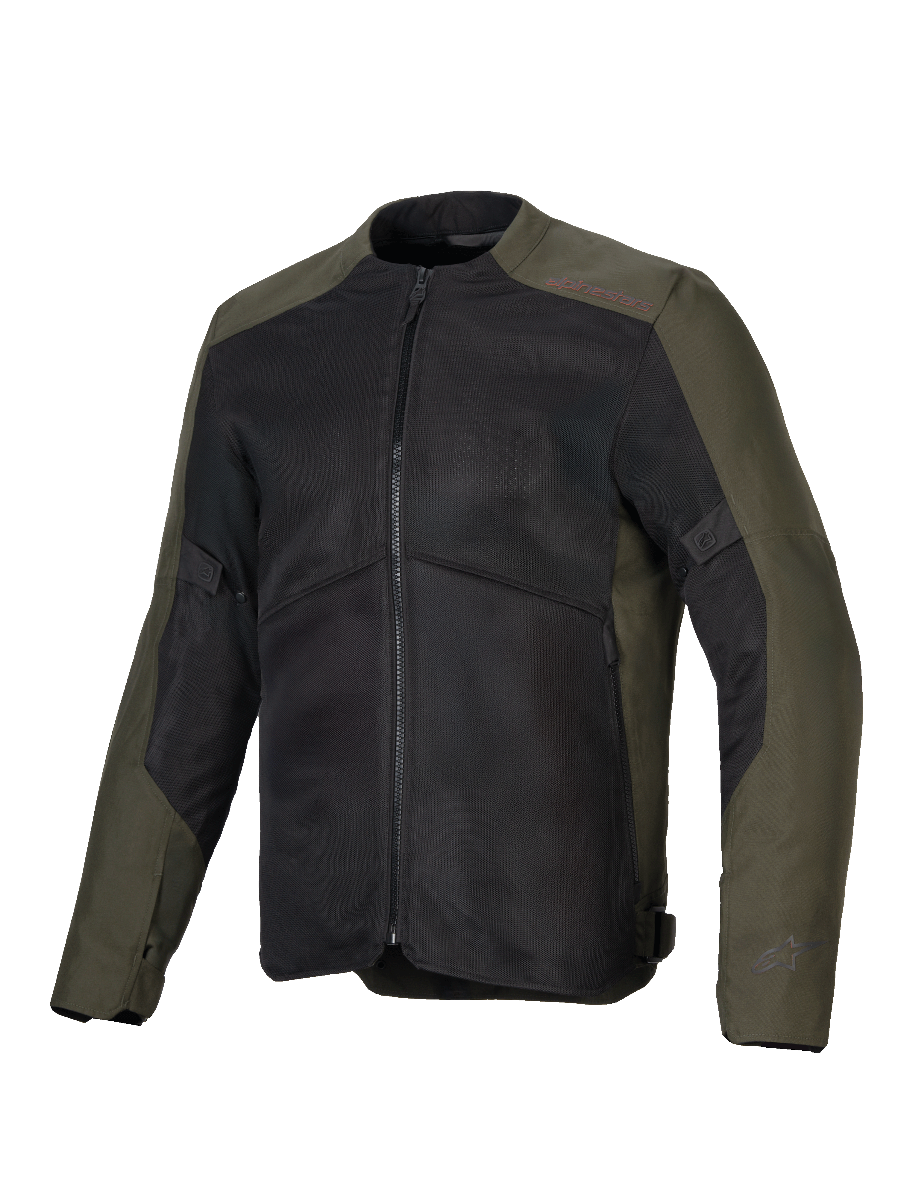 Chaqueta Alpinestars C-1 Air, chaqueta de moto, caqui y negro, con grandes paneles de malla para ventilación, construcción de polifabric 450D, logotipos reflectantes refinados en las mangas y el cuello, estilo urbano contemporáneo para desplazamientos urbanos y turismo