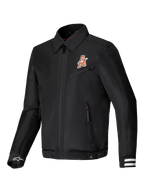 Alpinestars Chaqueta Ignite Air, chaqueta de moto urbana con construcción de malla y certificación CE, negra, con gráficos inspirados en clubes y cuello de camisa tradicional