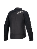 Alpinestars Chaqueta T-Dyno Air, vista trasera de la chaqueta de moto textil para hombre, negra, con paneles de malla 3D y certificación CE