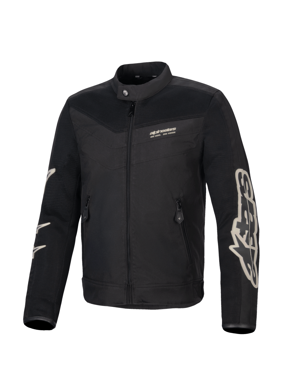Alpinestars Chaqueta T-Dyno Air, chaqueta textil de moto para hombre de estilo vintage, negra con paneles de malla 3D y logotipo en el pecho, certificación CE