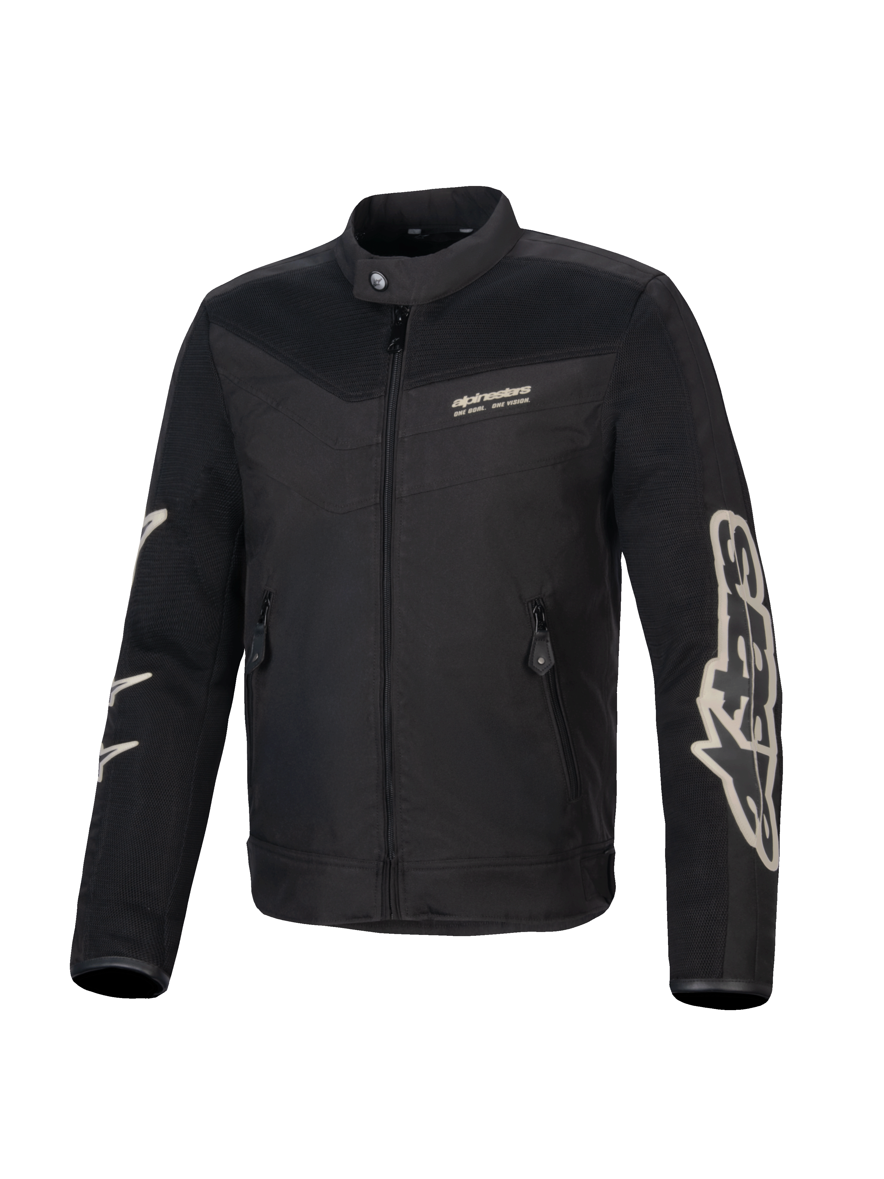 Alpinestars Chaqueta T-Dyno Air, chaqueta textil de moto para hombre de estilo vintage, negra con paneles de malla 3D y logotipo en el pecho, certificación CE