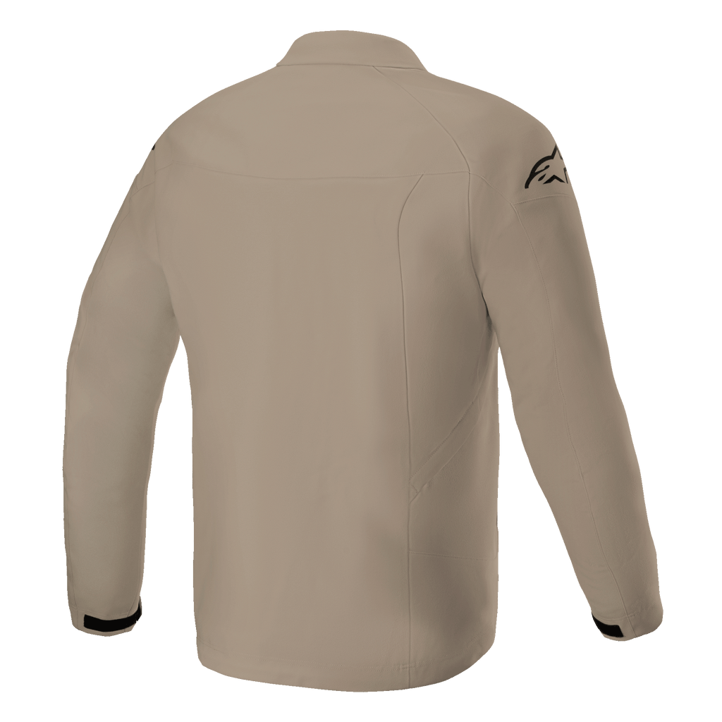 Chaqueta Alpinestars Aeron, chaqueta para motociclista, Mandarina, vista posterior que muestra un diseño urbano minimalista, confección en tejido transpirable con un logotipo negro en el hombro y detalles negros en los puños