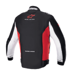 Alpinestars Monza Sport Jacket, men's textile motorcycle riding jacket, back view showcasing black, bright red, and white colorway with branding details
