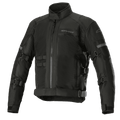 Alpinestars Crosshill Air Waterproof Jacket, chaqueta de moto touring, negra, con grandes paneles de ventilación de malla, correas ajustables en brazos y cintura, detalles reflectantes, cuello alto y construcción textil resistente con detalles de inspiración militar