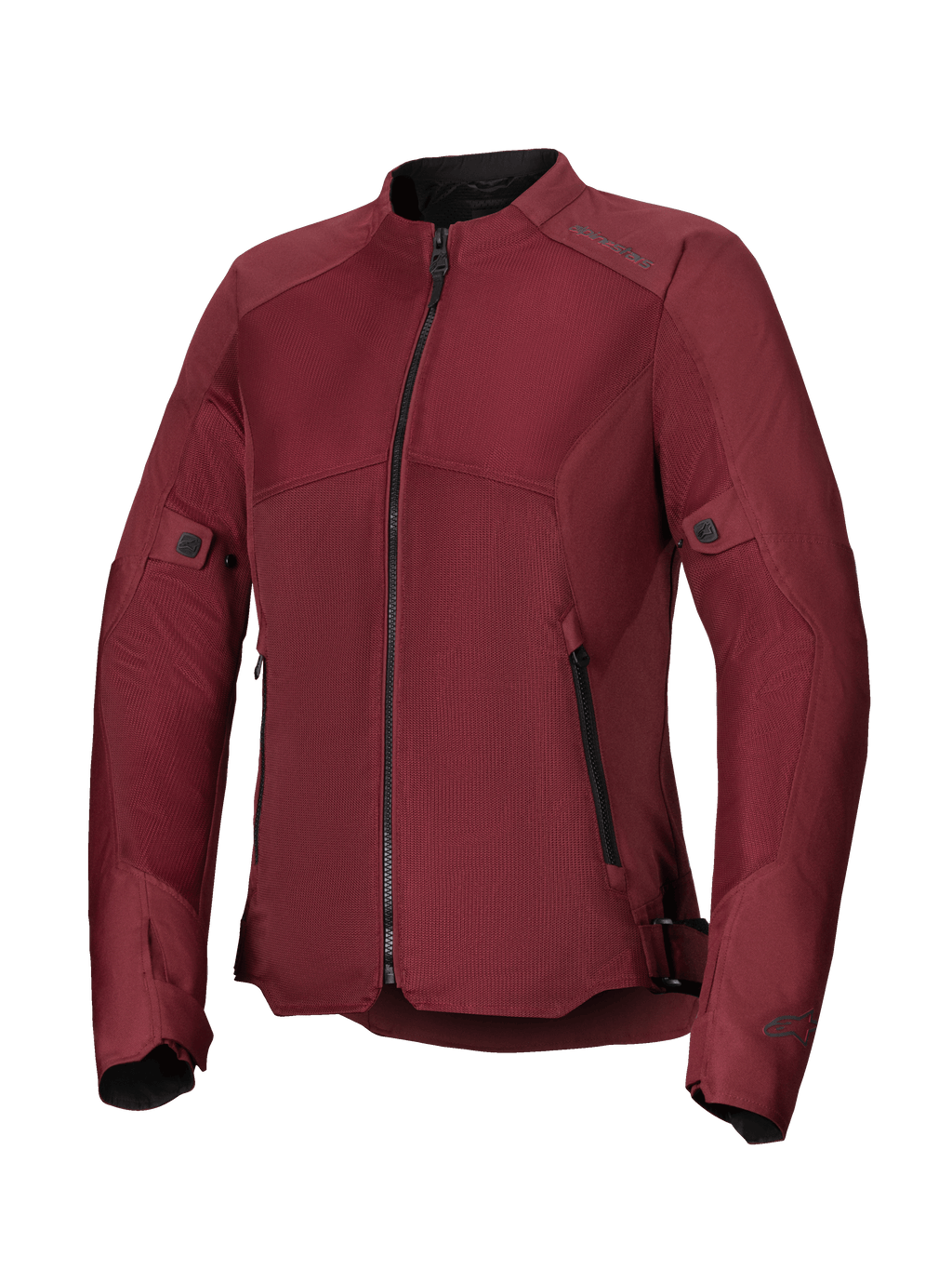 Chaqueta Alpinestars Stella C-1 Air para mujer, chaqueta de moto color burdeos con grandes paneles de malla técnica para el flujo de aire, cremallera central negra, bolsillos para las manos con cremallera y lengüetas ajustables en cintura y mangas, diseñada para la conducción urbana