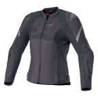 Alpinestars Stella T-GP Plus R V4 Jacket, chaqueta de moto textil para mujer, negra, con diseño deportivo entallado, cremallera frontal, protectores de hombros externos y logotipos sutiles en el pecho y las mangas