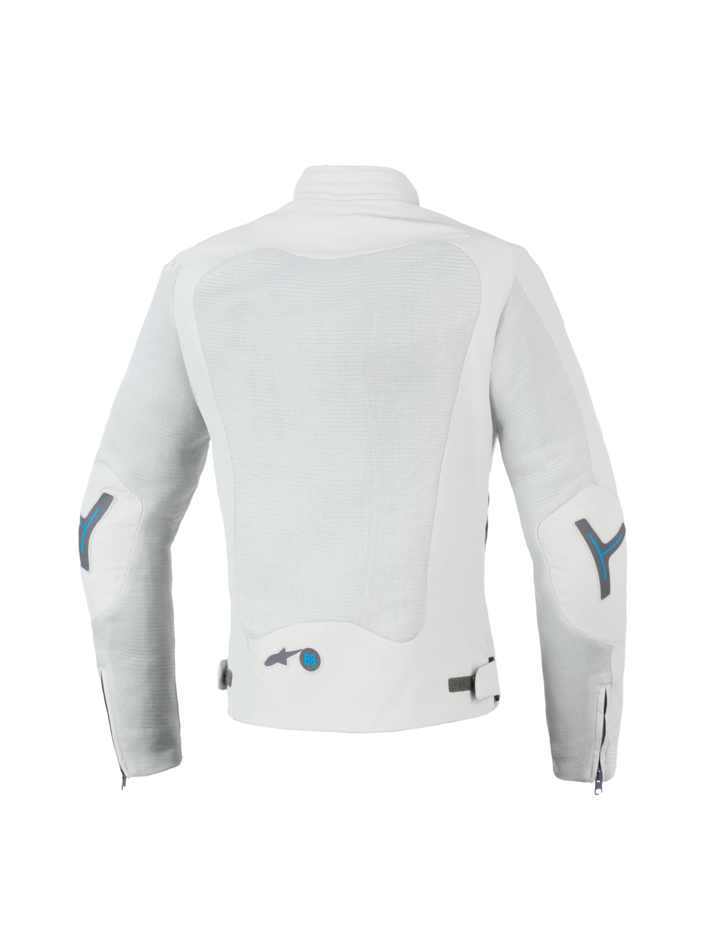 Alpinestars Chaqueta Stella Circal-1 Air, chaqueta de moto urbana para mujer, gris y azul metilo, certificada CE con paneles de malla reciclados, vista trasera que muestra la ventilación de malla en la espalda y el cuello acolchado