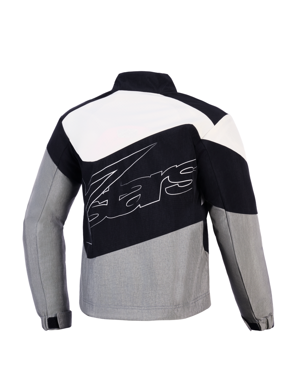 Alpinestars Stella Moshell, chaqueta de moto urbana para mujer, negra y gris, tejido cortavientos, vista trasera