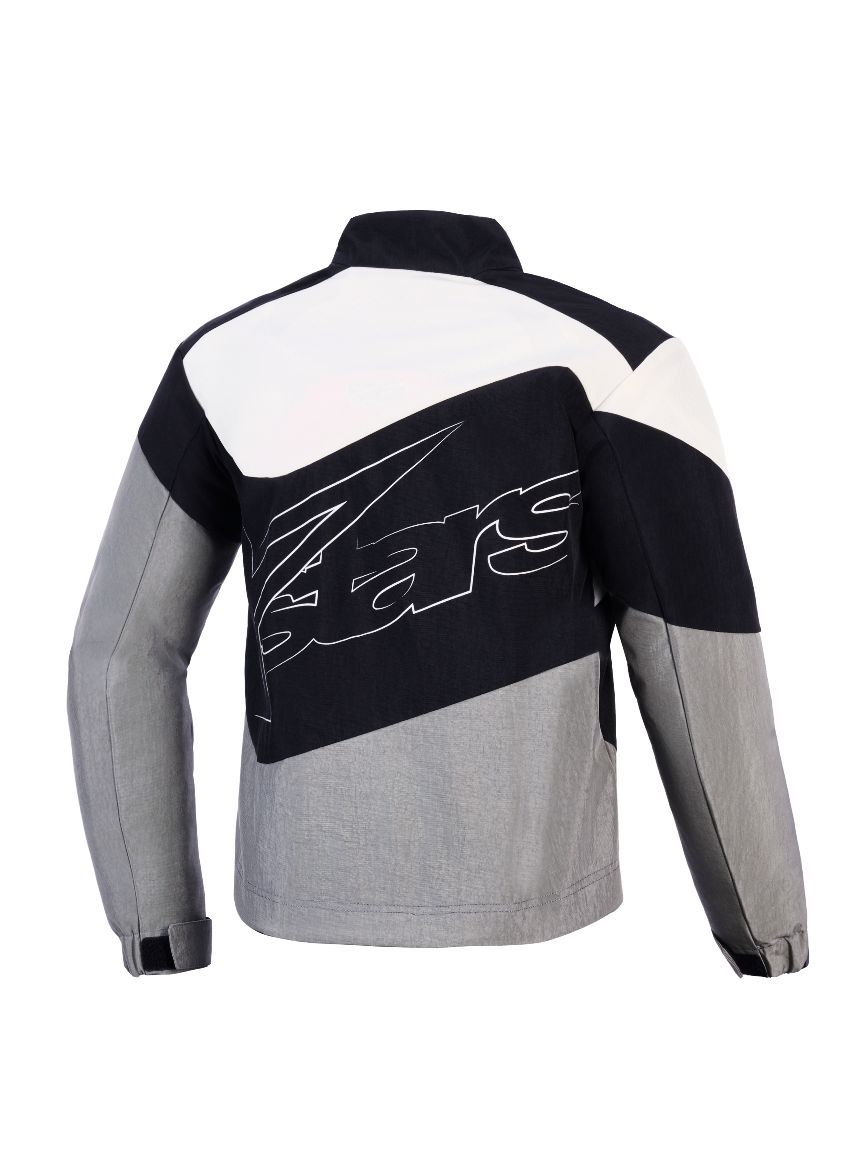 Alpinestars Stella Moshell, chaqueta de moto urbana para mujer, negra y gris, tejido cortavientos, vista trasera