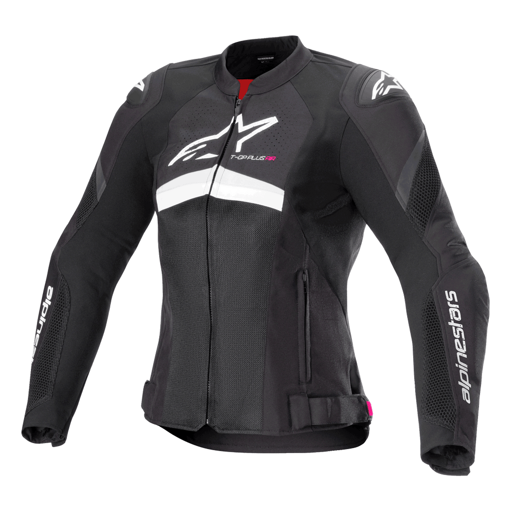 Alpinestars Chaqueta Stella T-GP Plus R V4 Airflow, chaqueta de moto deportiva para mujer, negra y blanca, ventilada con paneles de malla