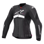 Alpinestars Chaqueta Stella T-GP Plus R V4 Airflow, chaqueta de moto deportiva para mujer, negra y blanca, ventilada con paneles de malla