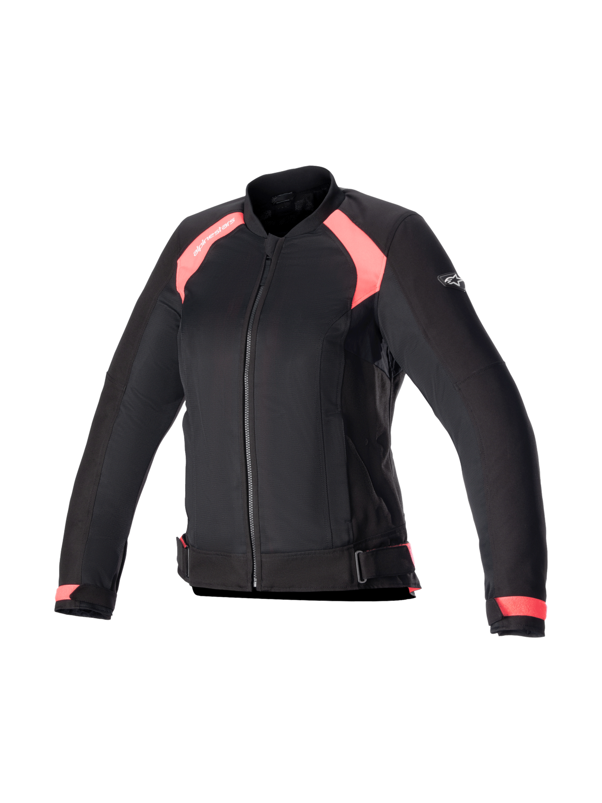 Alpinestars Eloise V2 Air, chaqueta de moto para mujer, negra y rosa diva, paneles de malla transpirable, preparada para Tech-Air, construcción textil con certificación CE