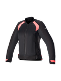 Alpinestars Eloise V2 Air, chaqueta de moto para mujer, negra y rosa diva, paneles de malla transpirable, preparada para Tech-Air, construcción textil con certificación CE