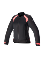 Alpinestars Eloise V2 Air, chaqueta de moto para mujer, negra y rosa diva, paneles de malla transpirable, preparada para Tech-Air, construcción textil con certificación CE