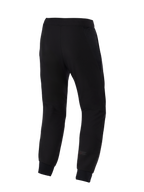 Alpinestars Aeroshell Airflow Pants, pantalones de moto, negros, vista trasera con un chasis de softshell elástico ligero, paneles de malla 2D integrados para transpirabilidad, zonas de la pantorrilla perforadas con láser y un sutil logo de Astars en la parte inferior de la pierna.