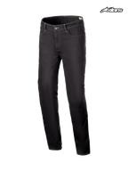 Alpinestars Cult-8 Stretch Denim, pantalones de moto urbanos para hombre, color negro, pernera recta, construcción en denim elástico y protección certificada CE