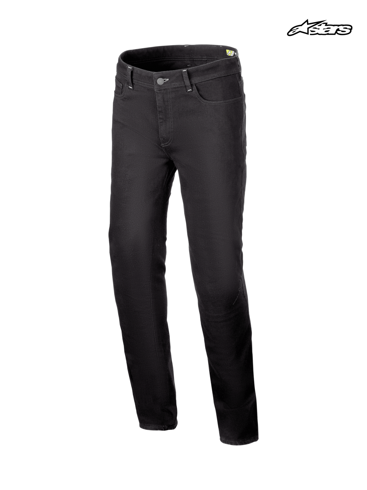 Alpinestars Cult-8 Stretch Denim, pantalones de moto urbanos para hombre, color negro, pernera recta, construcción en denim elástico y protección certificada CE