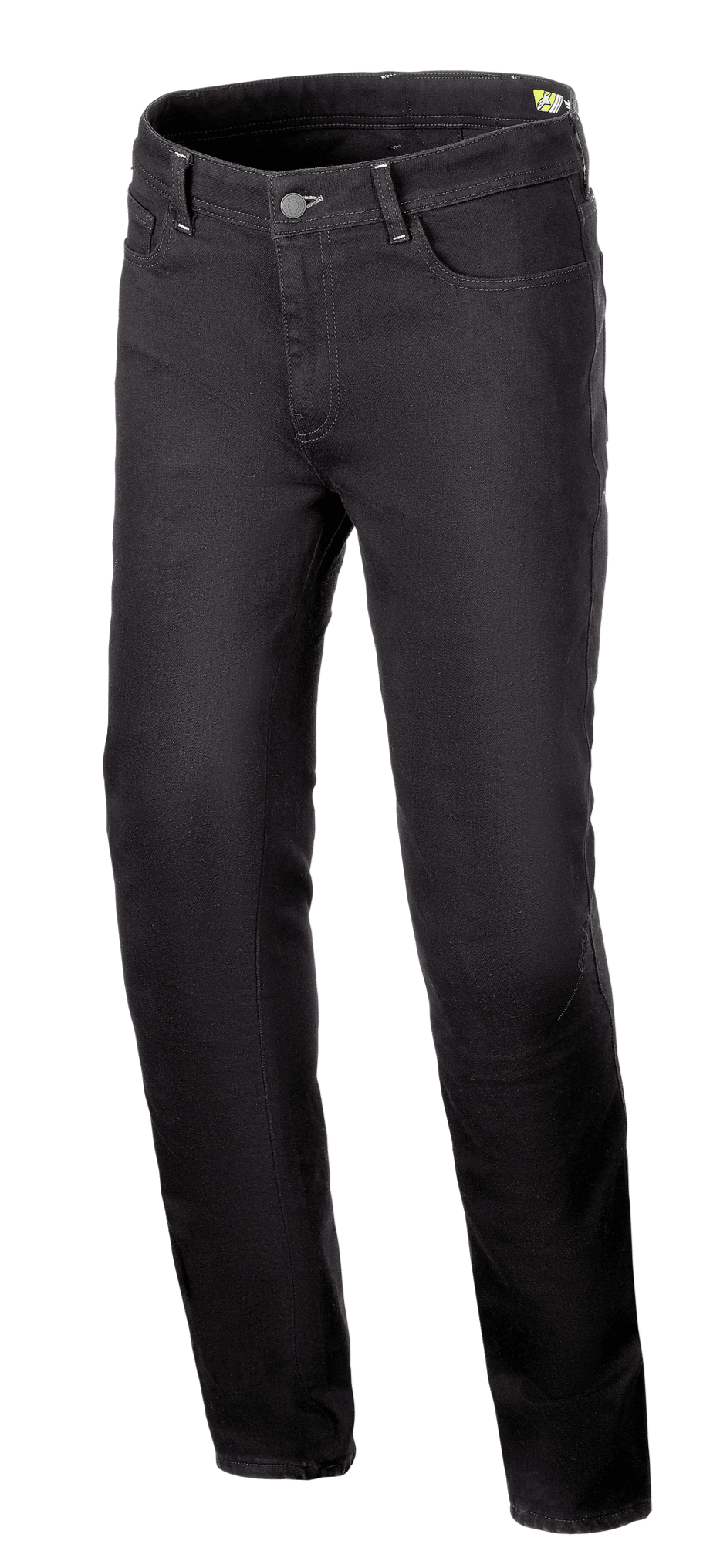 Alpinestars Cult-8 Stretch Denim Pants, pantalones vaqueros para moto, negro, ajuste regular holgado con pernera recta, diseño de cinco bolsillos, tejido elástico monocapa con costuras tonales, estilo urbano casual