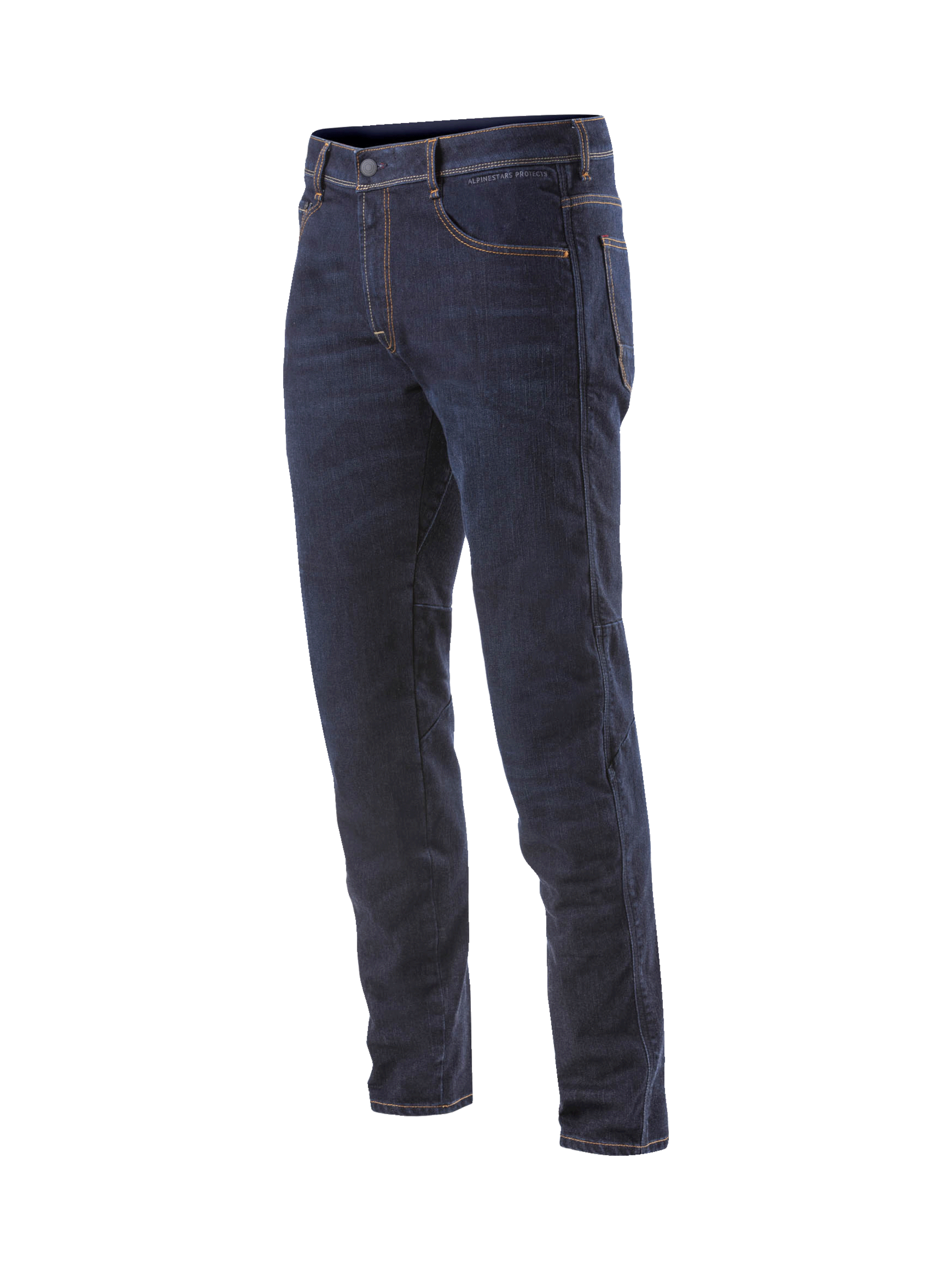 Pantalones denim Radium de Alpinestars, jeans de moto para hombre, azul oscuro, con Cordura elástica y protección Bio-Flex.