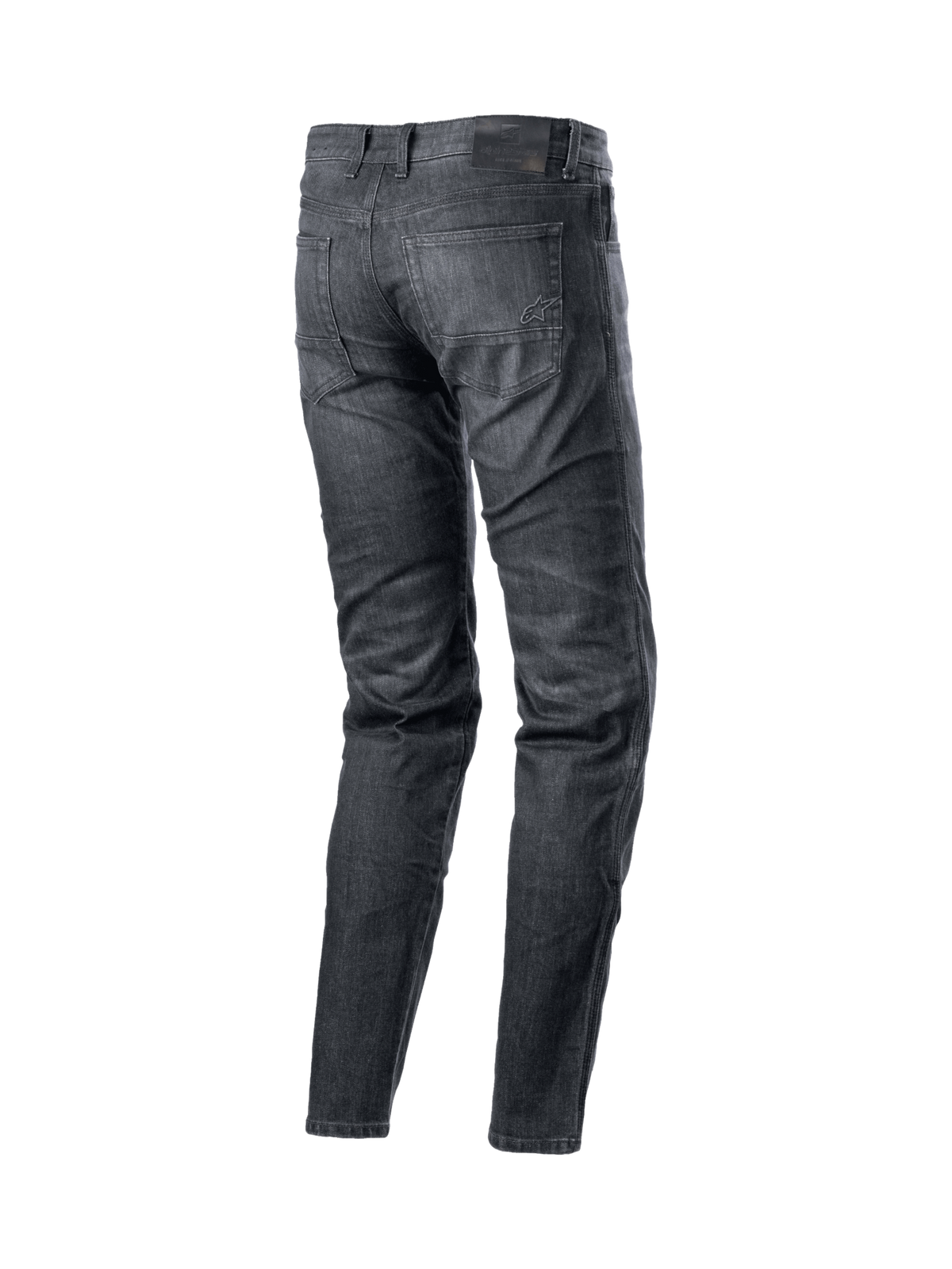 Pantalones Sektor Regular Fit Denim, vaqueros de moto para conducción urbana, hombre, negros lavados, de mezclilla elástica con refuerzos aramídicos