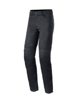 Alpinestars Cerium Tech Stretch Denim De Moto, pantalones de moto urbanos para hombre, ajuste slim, color negro, tejido elástico con protección Nucleon Plus y certificación CE