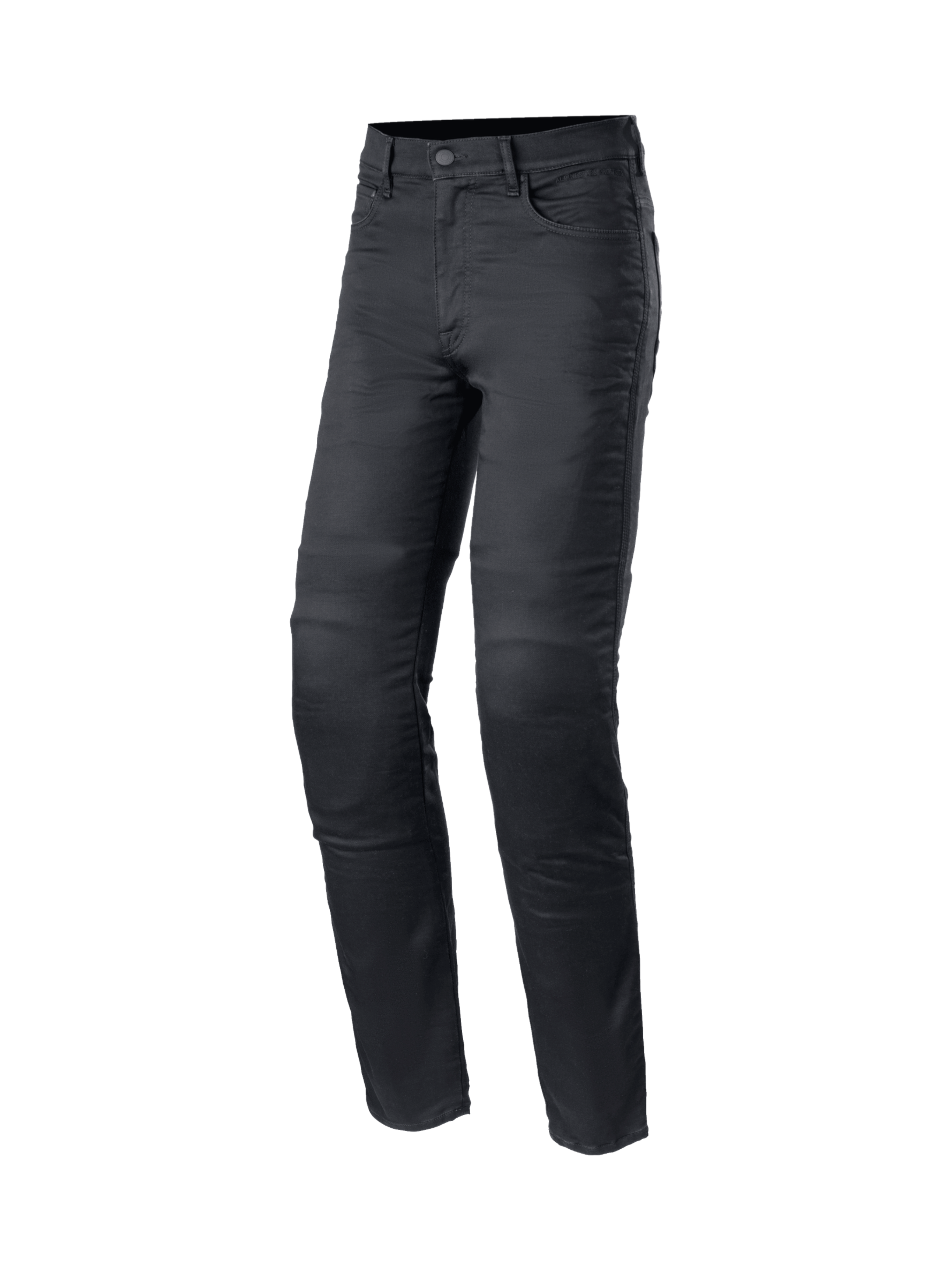 Alpinestars Cerium Tech Stretch Denim De Moto, pantalones de moto urbanos para hombre, ajuste slim, color negro, tejido elástico con protección Nucleon Plus y certificación CE