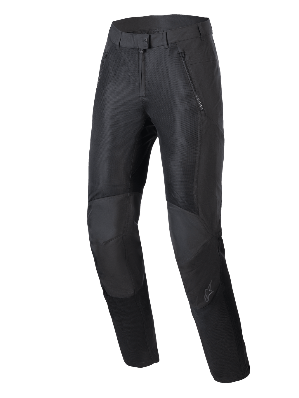 Alpinestars Stella C-1 Air Pants, pantalones de moto urbanos para mujer, negros, con amplios paneles de ventilación de malla en la parte delantera, construcción de polifabric duradero y diseño ergonómico de rodilla con protección integrada