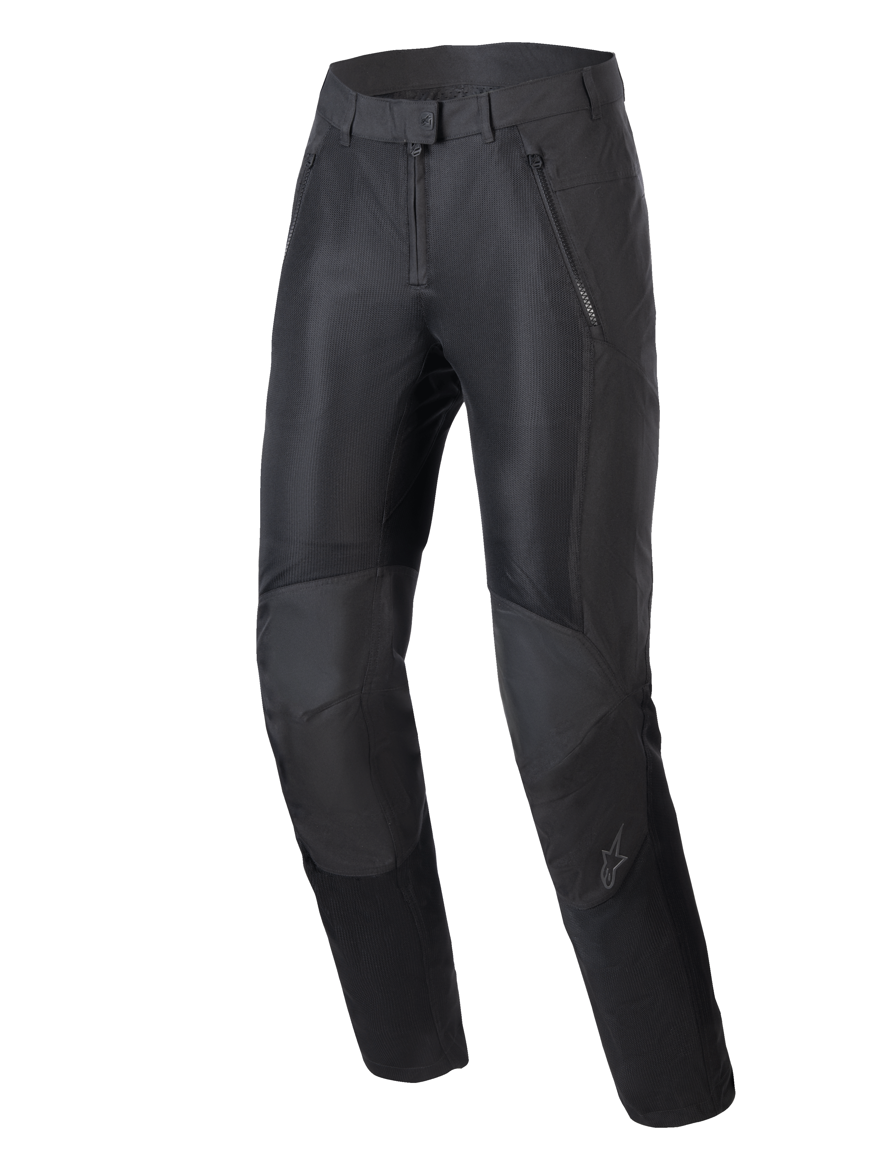 Alpinestars Stella C-1 Air Pants, pantalones de moto urbanos para mujer, negros, con amplios paneles de ventilación de malla en la parte delantera, construcción de polifabric duradero y diseño ergonómico de rodilla con protección integrada