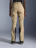 Alpinestars Stella Flex-AST Explorer Pants, Women's Motorcycle Pants, Sand and Black, back view showing stretch ripstop construction, elasticated waistband, and reinforced seat panels, adventure touring gear.
