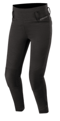 Alpinestars Banshee, mallas para mujer, negras, mallas de moto ajustadas con paneles de rodilla acanalados reforzados, presillas para cinturón y diseño de cintura alta, estilo deportivo y elegante para conducción urbana