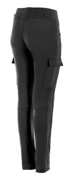 Alpinestars Leggings Iria para mujer, negro, pantalones de motociclismo urbano con bolsillos cargo laterales con solapa, ajuste de alto rendimiento con cintura elástica, vista trasera de tres cuartos