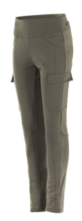Alpinestars Women's Iria Leggings, Military Green motorcycle leggings, slim fit with side cargo pockets, wide elastic waistband, anatomically profiled urban riding gear