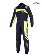 Alpinestars Traje KMX-9 V3 Juvenil Graphic 3, traje de karting juvenil, negro y amarillo flúor, certificación FIA y construcción de doble capa
