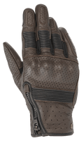 Alpinestars Rayburn V2 Leather Gloves, color marrón Tobacco, guantes de moto de cuero de inspiración clásica con paneles perforados, protección de nudillos rígida cubierta, inserciones elásticas de acordeón en los dedos y cierre de cremallera lateral
