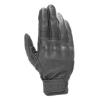 Alpinestars Dyno Leather Gloves, guantes de moto de cuero negro, confección en piel de cabra con protección de nudillos cubierta, ventilación perforada en dedos y muñeca, cierre de correa de velcro, diseño urbano minimalista