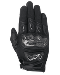 Alpinestars Stella SMX-2 Air Carbon V2, guantes de moto para mujer, negros, guantes de puño corto con protección de nudillos en fibra de carbono, construcción en malla 3D y diseño ventilado para conducción en verano