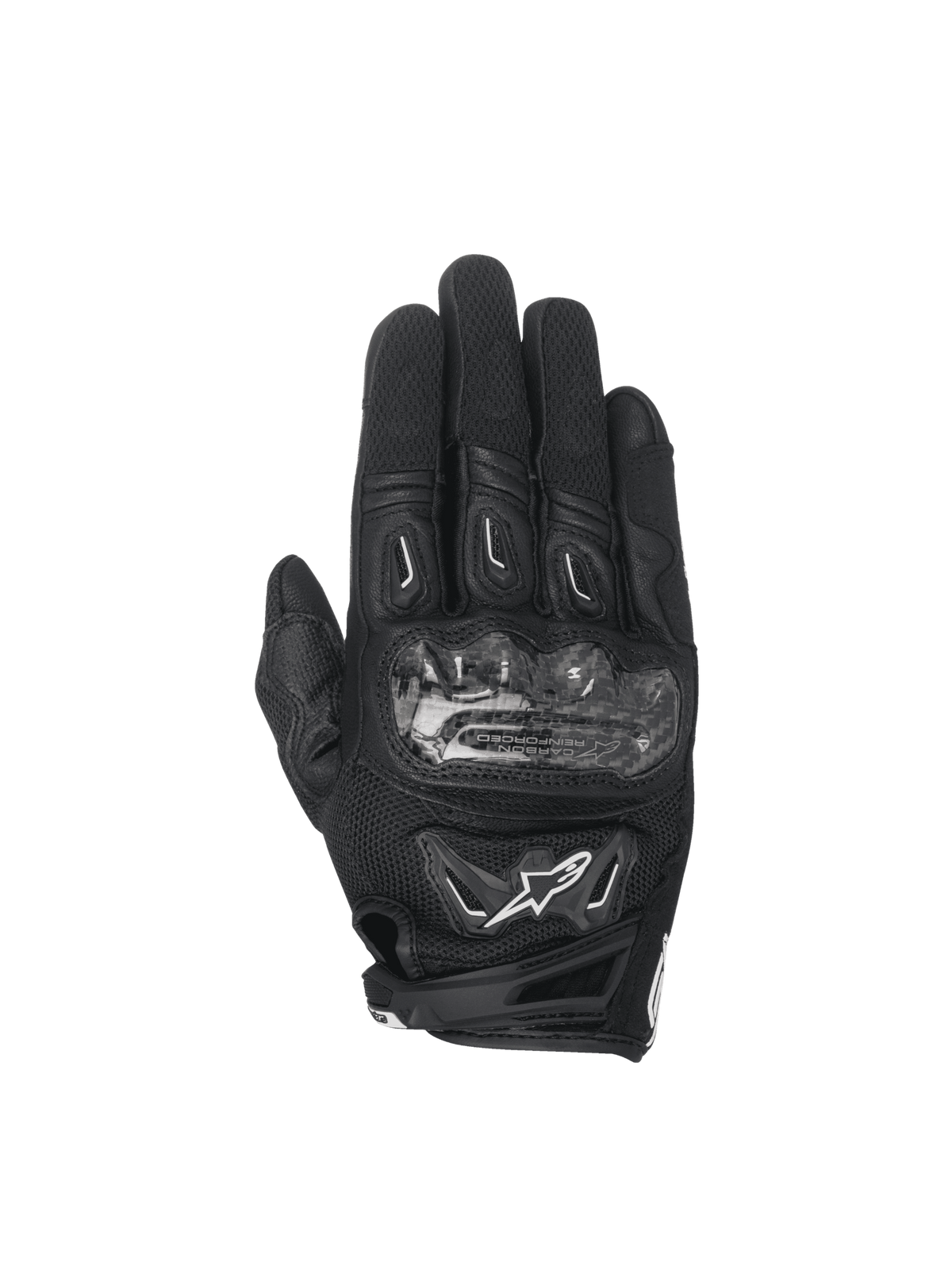 Alpinestars Stella SMX-2 Air Carbon V2, guantes de moto para mujer, negros, con protección de nudillos de carbono y malla 3D.
