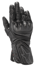 Alpinestars Stella SP-8 V3, guantes de moto de competición para mujer, negros, confección en cuero de primera calidad, protección rígida en los nudillos, ventilación perforada, dedos y muñeca acolchados, logotipo de estrella, correa One Goal One Vision