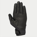 Guantes Alpinestars Stella C1 Windstopper V2 para mujer, negros, vista de la palma con refuerzos de cuero de grano completo y punta del dedo índice compatible con pantallas táctiles, cierre de puño con gancho y bucle, elegante diseño para conducción urbana