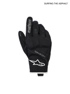 Alpinestars Guantes Moblast Impermeables, guantes de moto urbanos para hombre, negros y blancos, construcción textil Drystar con nudillos de PU y certificación CE, vista frontal