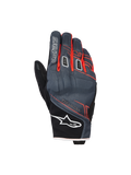 Guantes Alpinestars Moblast Waterproof, guantes de moto, color antracita y negro con detalles en naranja, diseño de puño corto con gráficos lineales rojo-anaranjados, logotipo de estrella de Alpinestars blanco en el puño y marca 'astars' en el dedo, dorso de tejido técnico para protección en todo tipo de clima