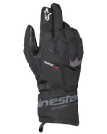 Alpinestars WT-3 Drystar Insulated Gloves, guantes negros de moto para turismo, construcción impermeable y aislada con protección de nudillos moldeada, logotipo de estrella blanca en el dedo índice y puño de longitud media con la marca Alpinestars.