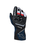Alpinestars WT-8 GORE-TEX Insulated Gloves, guantes de moto para invierno, negro y azul oscuro con detalles en rojo y blanco, con protección de nudillos de TPU rígido, marca GORE-TEX y diseño de puño largo