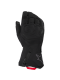 Alpinestars Wt-5 Drystar Insulated Gloves, guantes de moto para aventura de invierno, negros con lengüeta de tiro roja, membrana impermeable Drystar y acolchado protector en los nudillos